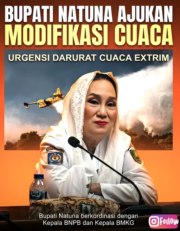 Bupati Natuna Koordinasi dengan BNPB dan BMKG, Dorong OMC untuk Tangani Karhutla
